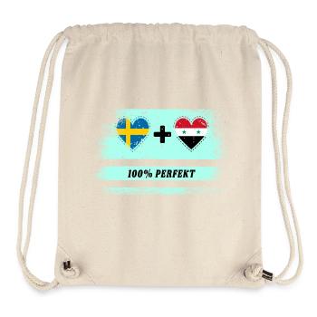 Syrie et Suède 100% parfait / cadeau - Sac à cordon recyclé Stanley/Stella - blanc naturel - Devant