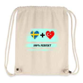 Turquie et Suède 100% Parfait / Cadeau - Sac à cordon recyclé Stanley/Stella - blanc naturel - Devant