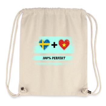 Vietnam et Suède 100% Parfait / Cadeau - Sac à cordon recyclé Stanley/Stella - blanc naturel - Devant
