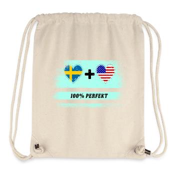 USA et Suède 100% parfait / cadeau - Sac à cordon recyclé Stanley/Stella - blanc naturel - Devant