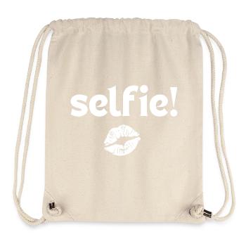 selfie, portable, téléphone - Sac à cordon recyclé Stanley/Stella - blanc naturel - Devant