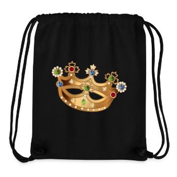 gold-coloured crown with gemstones and pearls - Stanley/Stella Recycled Gym Bag - black - Front