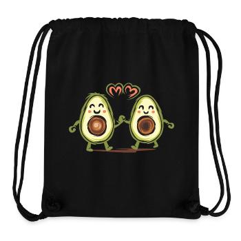 Funny Avocado Couple – Amour et amitié - Sac à cordon recyclé Stanley/Stella - noir - Devant