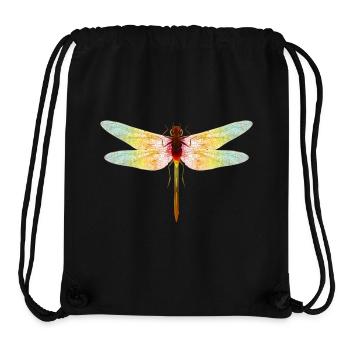 Iridescent Dragonfly – Filigree Insect Motif - Stanley/Stella Recycled Gym Bag - black - Front