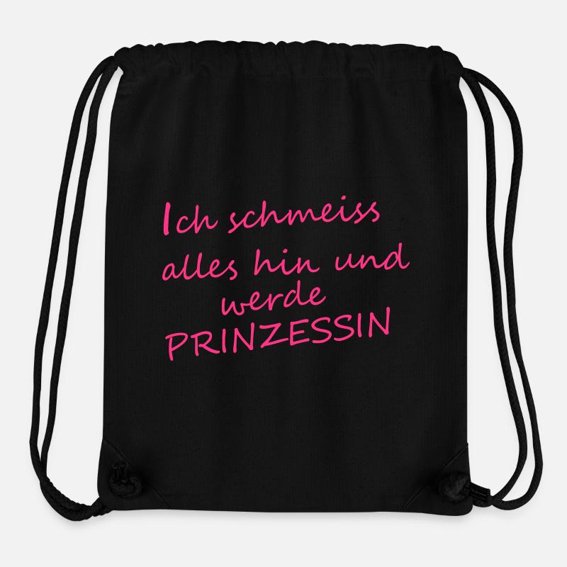 Ich_werde_Prinzessin - Sac à cordon recyclé Stanley/Stella - noir