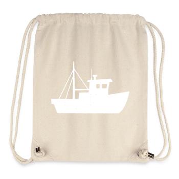 Small Fishing Cutter Boat Kid Vector - Stanley/Stella Recycled Gym Bag - natural - Front