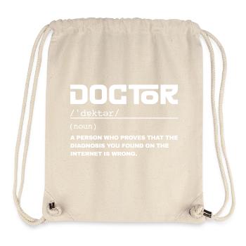 Définition Drôle Médecin - Humour Docteur - Sac à cordon recyclé Stanley/Stella - blanc naturel - Devant
