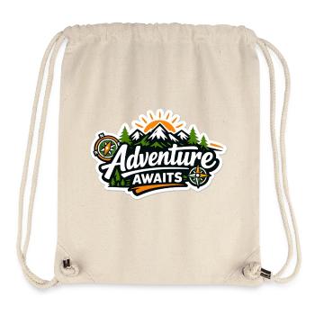 L’aventure attend – Boussole de la forêt de montagne - Sac à cordon recyclé Stanley/Stella - blanc naturel - Devant