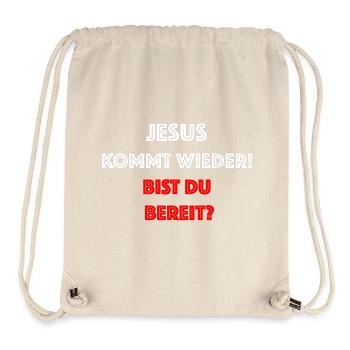 Jesus Is Coming Again – Are You Ready? - Stanley/Stella Recycled Gym Bag - natural - Front