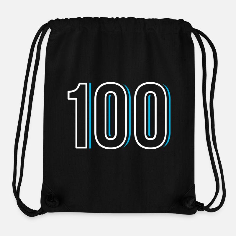 Numéro 100 - Cent - cent - Sac à cordon recyclé Stanley/Stella - noir