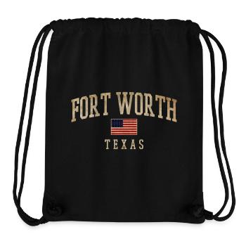 Fort Worth Texas Rustic Flags - Stanley/Stella Recycled Gym Bag - black - Front
