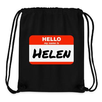Hello My Name Is Helen Rotes Etikett mit Vorname - Stanley/Stella recycelter Gym Bag - Schwarz - Vorne