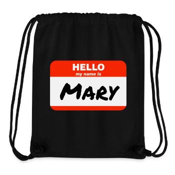 Bonjour, My Name is Mary Étiquette Étiquette Badge - Sac à cordon recyclé Stanley/Stella - noir - Devant