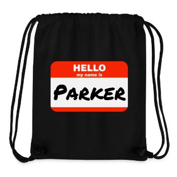 Hello My Name Is Parker Label Name Tag - Stanley/Stella Recycled Gym Bag - black - Front