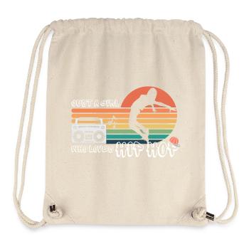 Fille aime hip hop rétro rap streetwear - Sac à cordon recyclé Stanley/Stella - blanc naturel - Devant