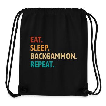Mange, dors, backgammon, répète | Jeu de société - Sac à cordon recyclé Stanley/Stella - noir - Devant