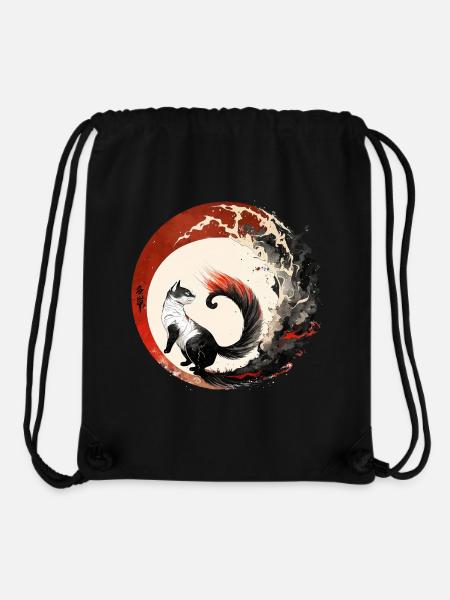 Katze Japanischer Stil - Stanley/Stella recycelter Gym Bag - Schwarz