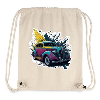 Farbiger Oldtimer Spritzer - Stanley/Stella recycelter Gym Bag - Naturweiß - Vorne