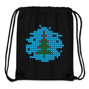 Christmas Tree Knit Ugly Christmas Xmas Pattern - Stanley/Stella Recycled Gym Bag - black - Front