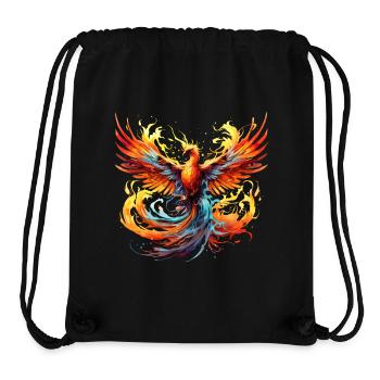 Phénix, Phénix, Feu, Flammes, Oiseau, Mythologie - Sac à cordon recyclé Stanley/Stella - noir - Devant