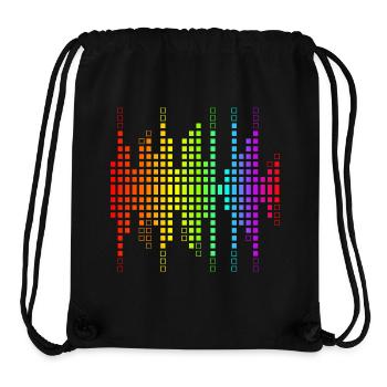 Motif d’onde sonore de l’égaliseur vibrant - Sac à cordon recyclé Stanley/Stella - noir - Devant
