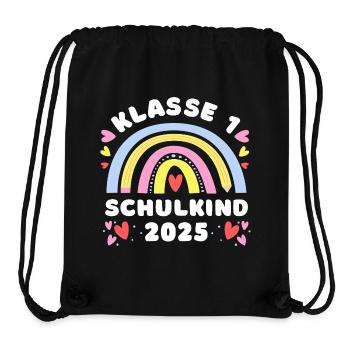 Schulkind 2025 - Regenbogen mit Stift - Klasse 1 - Stanley/Stella recycelter Gym Bag - Schwarz - Vorne
