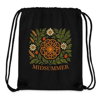 Mandala d’été - Fraises et fleurs - Sac à cordon recyclé Stanley/Stella - noir - Devant