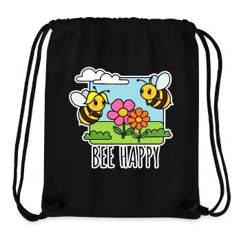 Bee Happy fröhliche Bienen auf der Blumenwiese - Stanley/Stella recycelter Gym Bag - Schwarz - Vorne