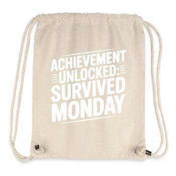 Achievement Unlocked Survived Monday - Stanley/Stella Recycled Gym Bag - natural - Front