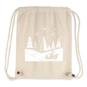  Schlittenfahrt im Schnee Weihnachts Motiv - Stanley/Stella recycelter Gym Bag - Naturweiß - Vorne