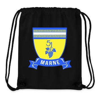 Blason Marne 51 avec une grappe de raisin - Sac à cordon recyclé Stanley/Stella - noir - Devant