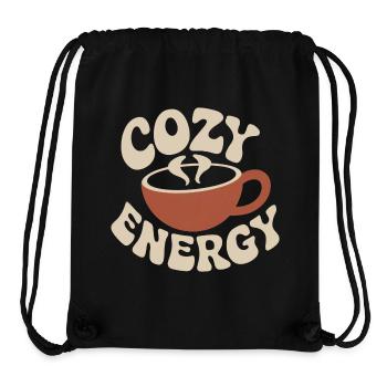 Cozy Energy – Tasse à café vintage - Sac à cordon recyclé Stanley/Stella - noir - Devant