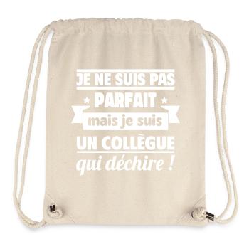 Collègue Qui Déchire Humour Travail - Sac à cordon recyclé Stanley/Stella - blanc naturel - Devant