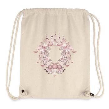 Cadre baroque rose avec couronne et ornements floraux - Sac à cordon recyclé Stanley/Stella - blanc naturel - Devant