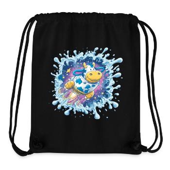 Weltraumkuh Splash - Stanley/Stella recycelter Gym Bag - Schwarz - Vorne