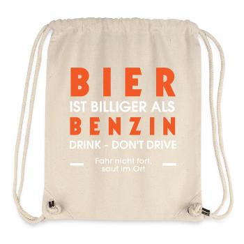 Beer cheaper than gasoline - Stanley/Stella Recycled Gym Bag - natural - Front