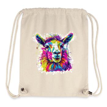 Llama Neon Pop Art - Stanley/Stella Recycled Gym Bag - natural - Front