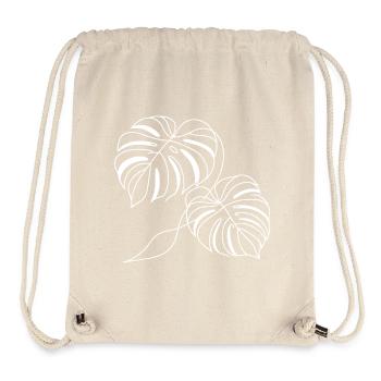 Monstera - Sac à cordon recyclé Stanley/Stella - blanc naturel - Devant