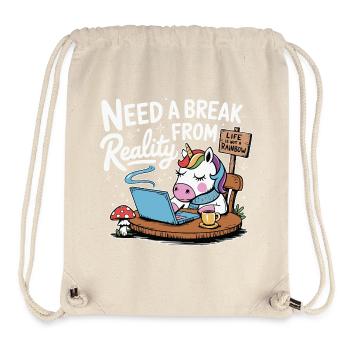 Unicorn Laptop Break Office Humor Laptop - Stanley/Stella Recycled Gym Bag - natural - Front
