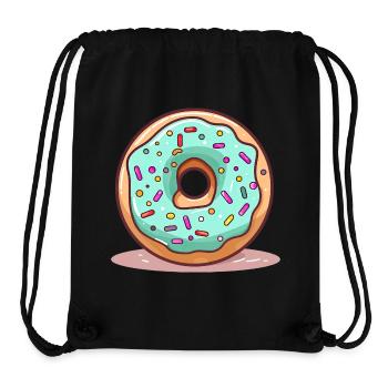 Donut Mintblau Glanz - Stanley/Stella recycelter Gym Bag - Schwarz - Vorne
