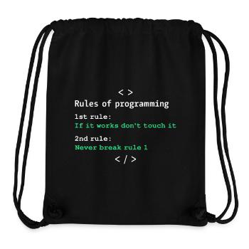 Rules of programming - Stanley/Stella Recycled Gym Bag - black - Front