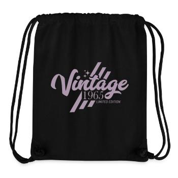 Anniversaire Vintage Rétro 1965 - Sac à cordon recyclé Stanley/Stella - noir - Devant
