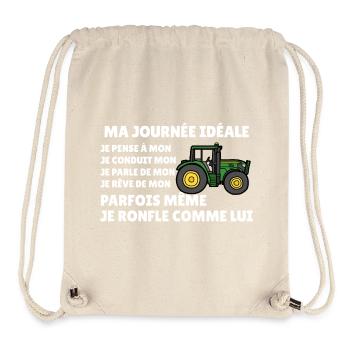 Farm tractor, farmer humor, peasant passion - Stanley/Stella Recycled Gym Bag - natural - Front