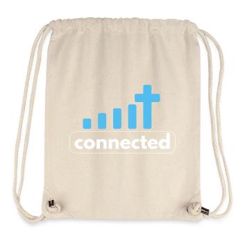 Connected - Cross - Connection to God - Christian - Stanley/Stella Recycled Gym Bag - natural - Front