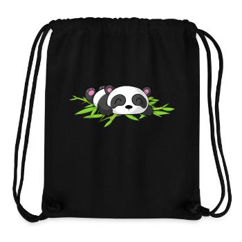 Sleeping cartoon panda - Stanley/Stella Recycled Gym Bag - black - Front