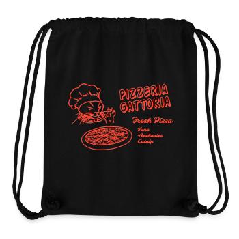 Pizza box cat - Pizzeria Gattoria (red) - Stanley/Stella Recycled Gym Bag - black - Front