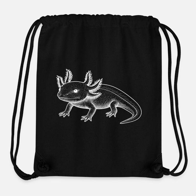 Axolotl Linienstil – weiß - Stanley/Stella recycelter Gym Bag - Schwarz