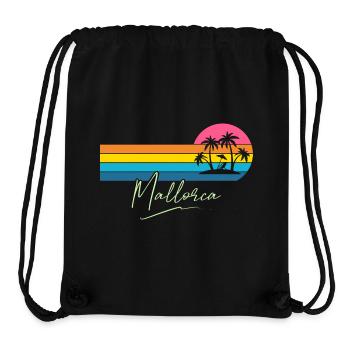 Mallorca Palmen Sunset Retro - Stanley/Stella recycelter Gym Bag - Schwarz - Vorne