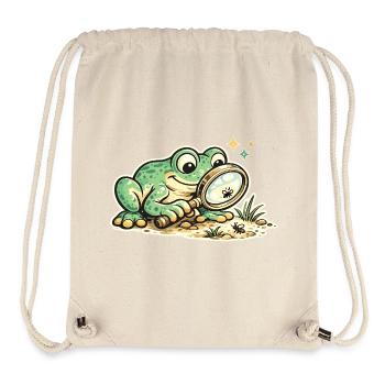 Frog detective in search of clues - Stanley/Stella Recycled Gym Bag - natural - Front
