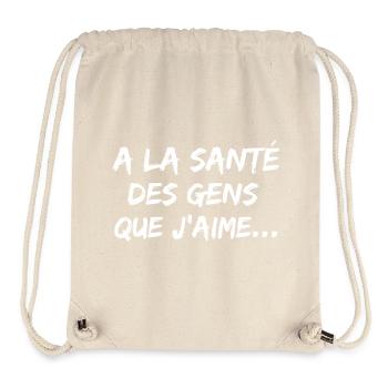 Apéritif, santé bonheur - Sac à cordon recyclé Stanley/Stella - blanc naturel - Devant